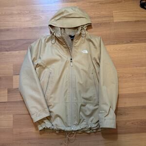 Women's The North Face Tan Fleece Lined Inlux Hooded Dryvent Jacket Coat Sz XL